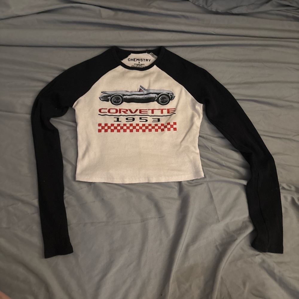 Chemistry Black and White Graphic Crop Top